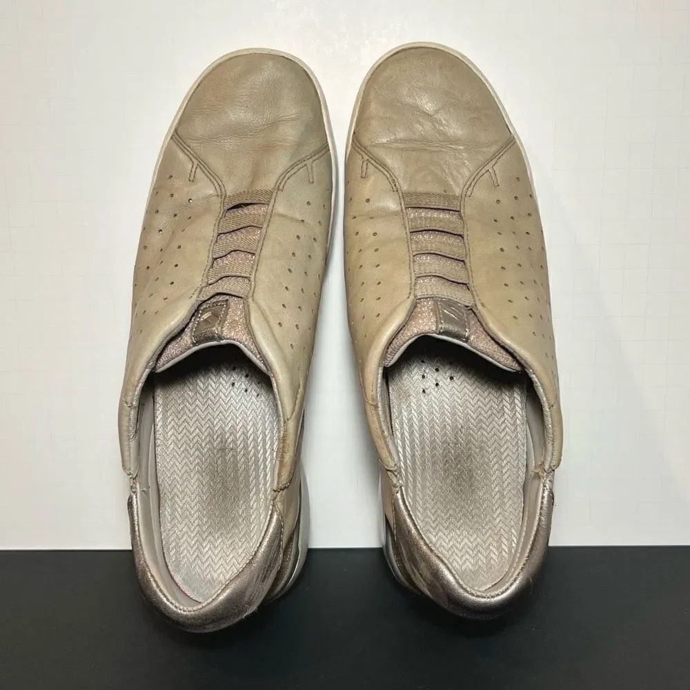 Womens KIZIK Miami Tan + Metallic Slip On Casual Sneakers / Size 8 Medium